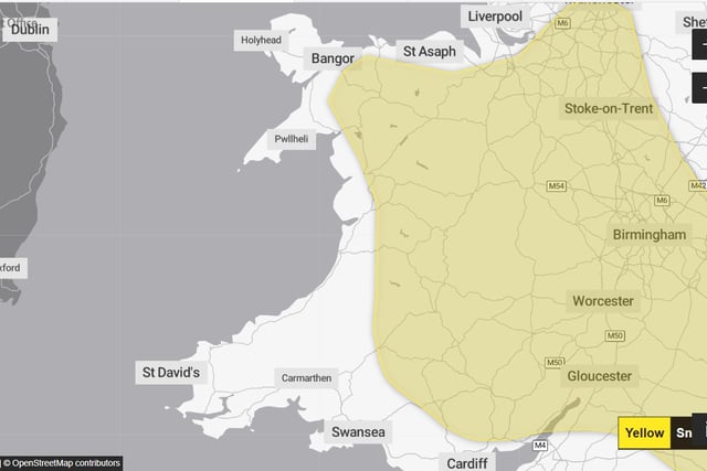 Snow and ice warning issued  across area