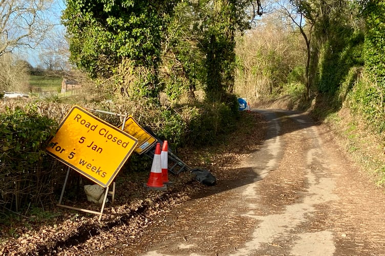 Manson Lane has been closed for five weeks, although there was no work taking place at the time the picture was taken