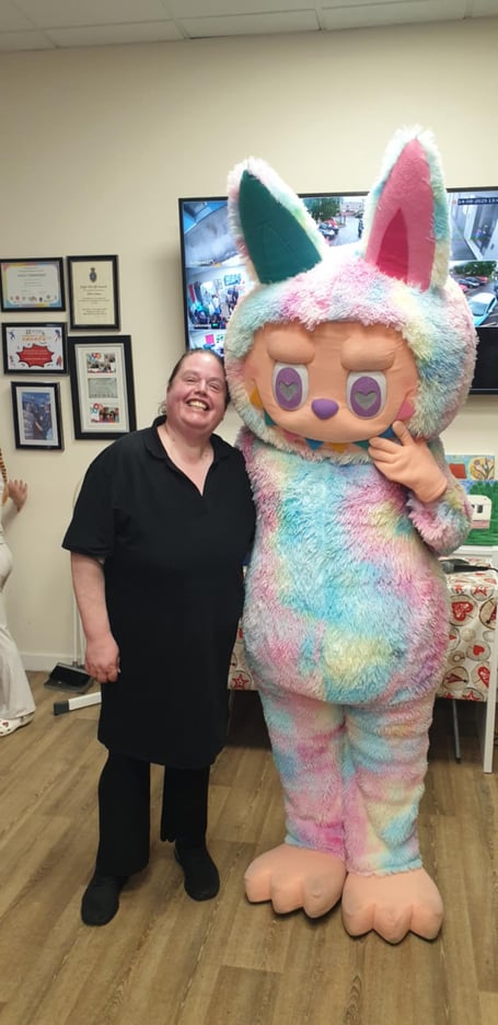 A Sirhowy Community Centre with Labubu.