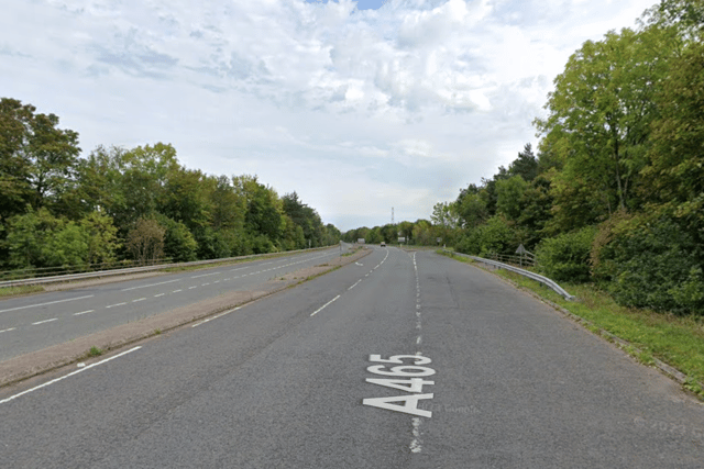 Man arrested as collision shuts A465 near hospital