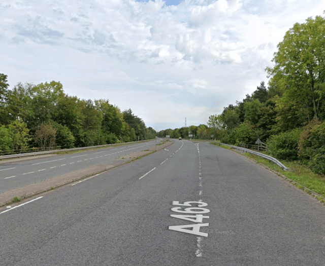 Man arrested as collision shuts A465 near hospital
