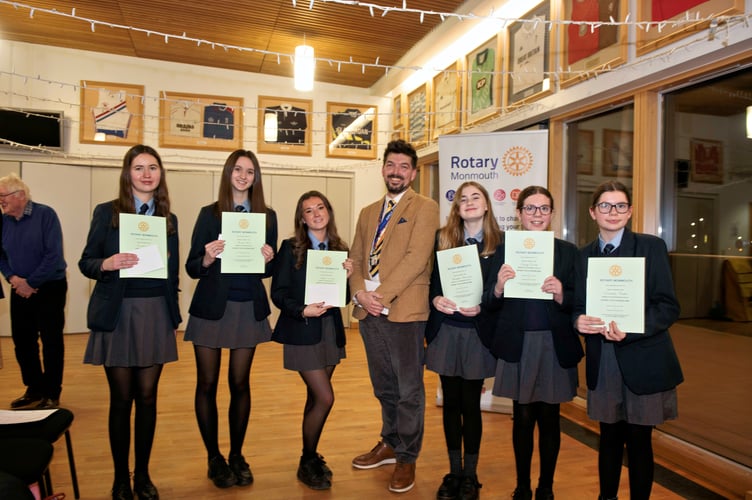 The winning MCS teams at the Rotary Youth Speaks evening