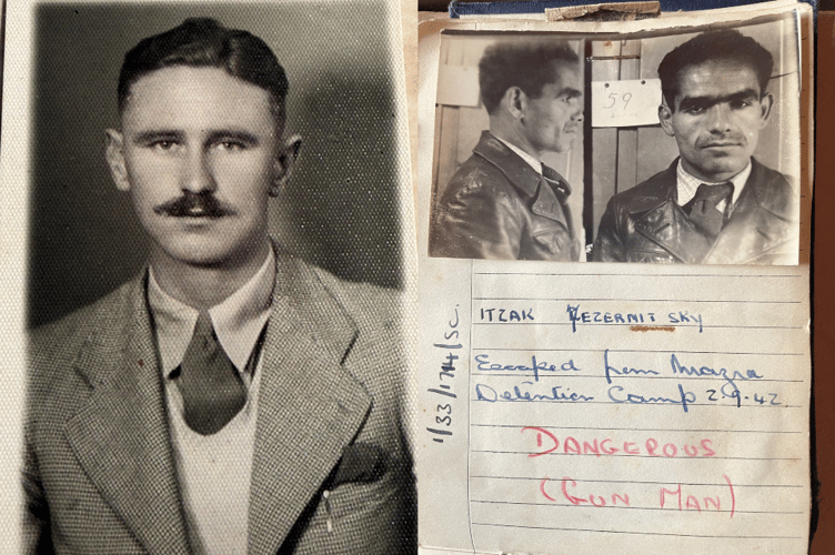 Alec Stuart, CID officer who served in British Palestine 1936 (photo on left)
Photo in Stuart’s police notebook of Stern Gang gunman Yitzak Shamir, Israeli Prime Minister 1983-1992