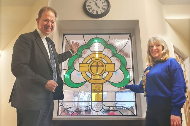 MP dedicates village school's new stained-glass window 