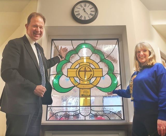 MP dedicates village school's new stained-glass window 