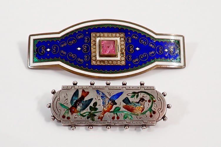 Two Antique Costume Brooches