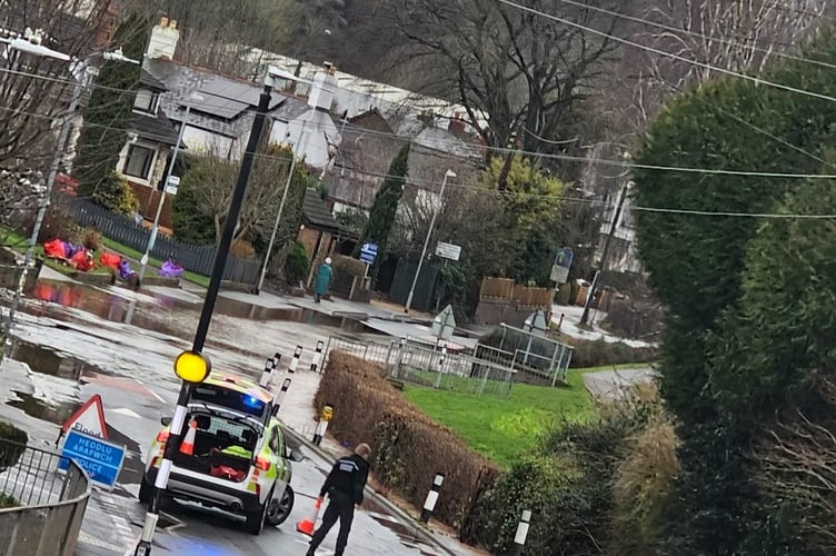 Flooding on Wonastow Road in Monmouth 