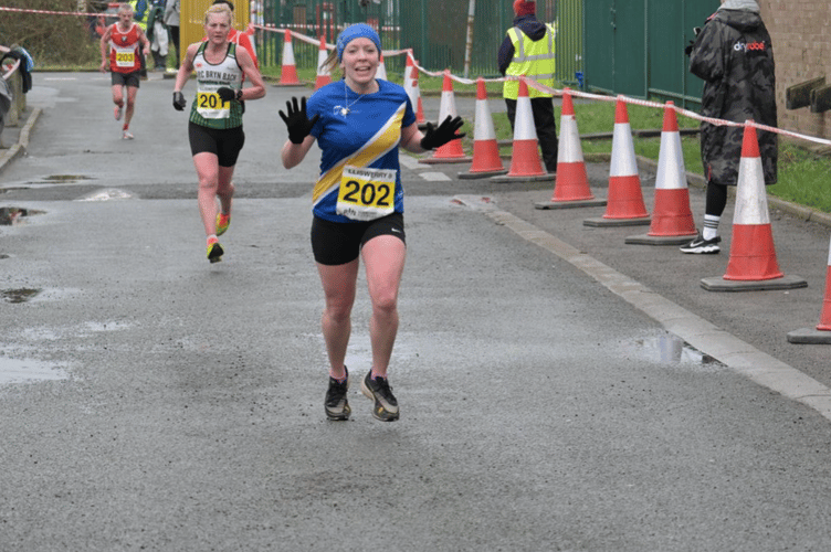 Vicky Roberts runs for the line