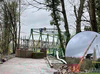 Surprise weight of Inglis Bridge halts crane operation