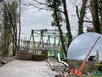 Surprise weight of Inglis Bridge halts crane operation