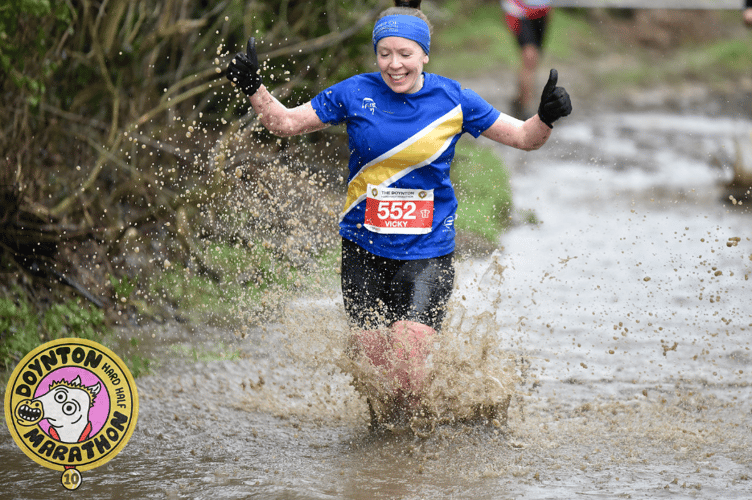 Vicky Roberts making a splash in the Doynton Hard Half