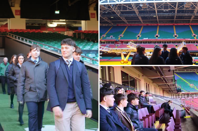 Haberdashers' Monmouth students take a trip to Cardiff Principality Stadium. 