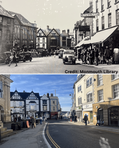 Monmouth Monnow Street then vs now 