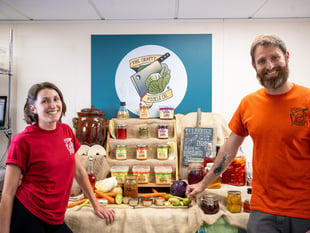 Vegan pair transform waste, offer bus stays
