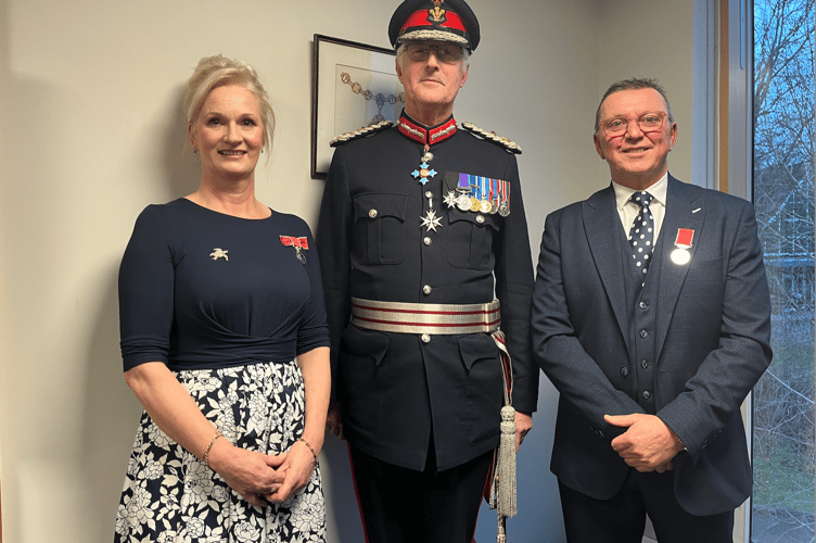 Tina Berry, Lord Lieutenant of Gwent and John Berry (left to right)