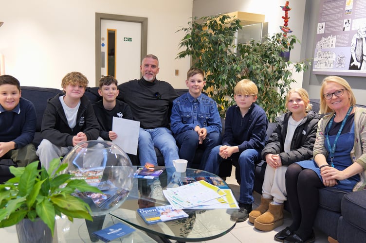 Monmouth Sustainability Students talking with Iolo Williams