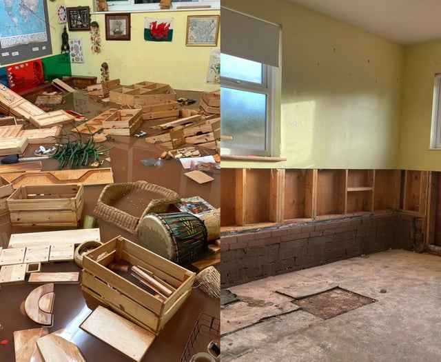 Monmouth Day Nursery make progress following Storm Claudia flooding