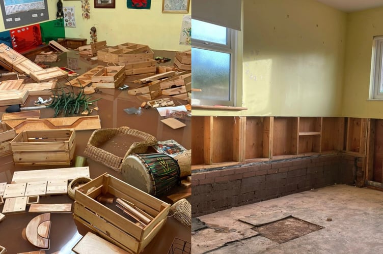 Monmouth Day Nursery progress after Storm Claudia flooding
