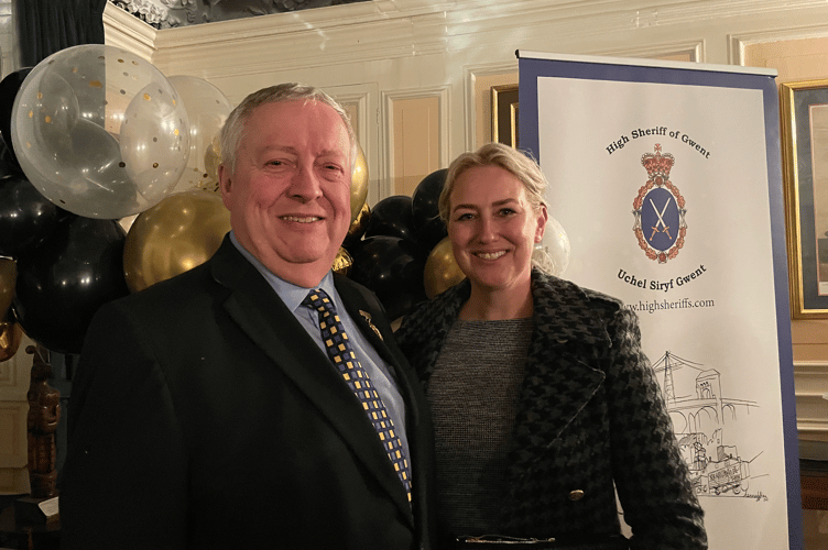 Councillor David Evans and Suzy Mills at High Sheriff of Gwent Ceremony