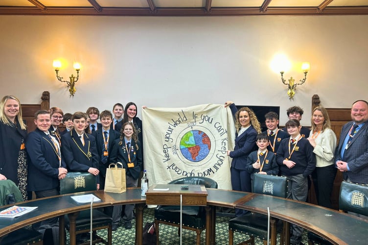 Students with Climate Minister Katie White MP