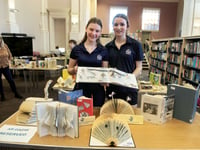 Book sculptures exhibition at Monmouth Library