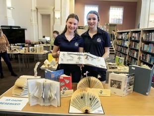 Book sculptures exhibition at Monmouth Library