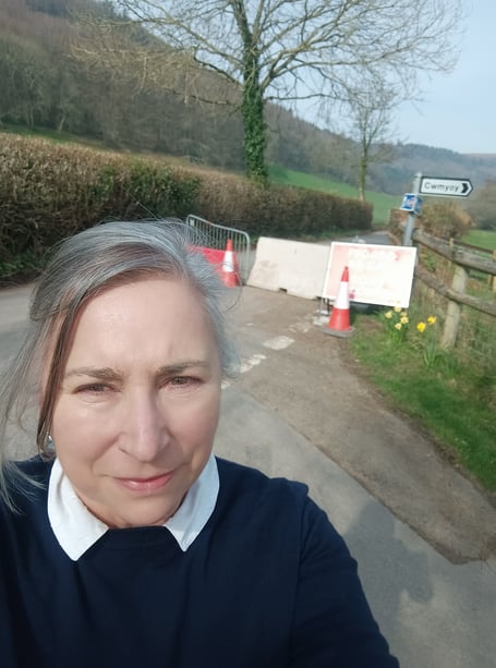 Cllr Rachel Buckler at the site in Llanthony