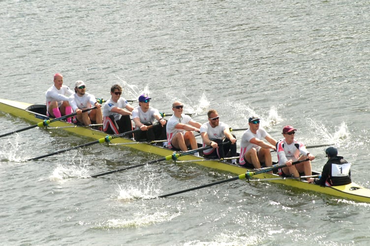 Leander power to the 100th anniversary Head of the River title, with Robbie Prosser, far left, and Jack Tottem steering.