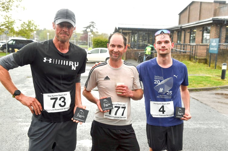 Wyndham Turner, centre, won the Kymin Dash from 