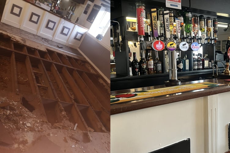 Main bar before and after 