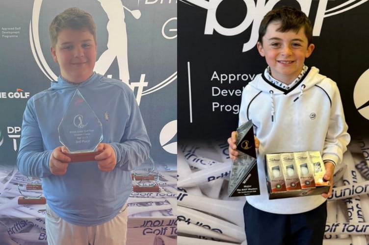 Alfie and Taio at the Junior Golf Championships 