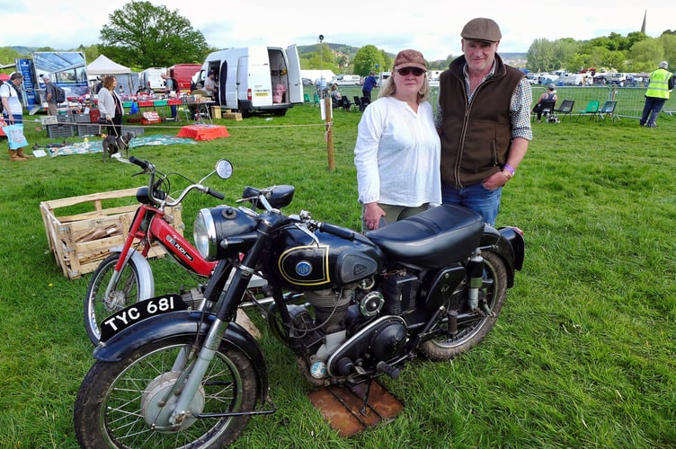 Sarah and Adrian Anstey from Tregare with their AJS