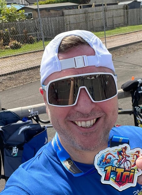 Dan Beard enjoyed his debut TriMax triathlon in Lydney