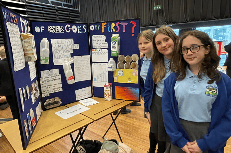 A group from Llanfoist Primary School looked at what milk goes off first.