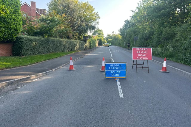 Car overturned after hitting an electricity pole