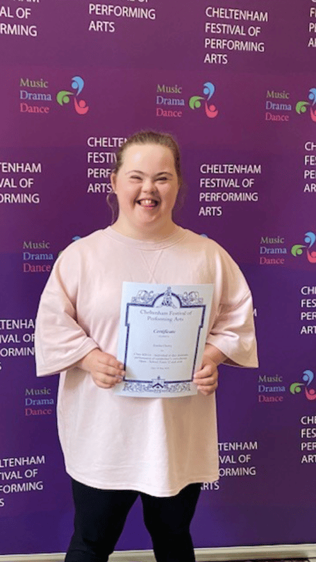 Emilia Cherry at the Cheltenham Festival of Performing Arts. 