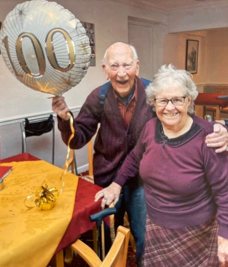 Eric and his wife Angela celebrate together