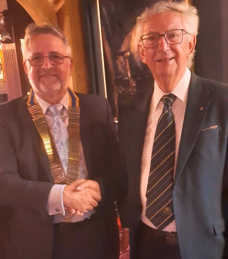 Chris Bennett (left) and fellow Rotarian Bill Parnell