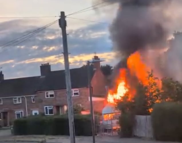 The blaze engulfed a caravan in a Coleford residential street 