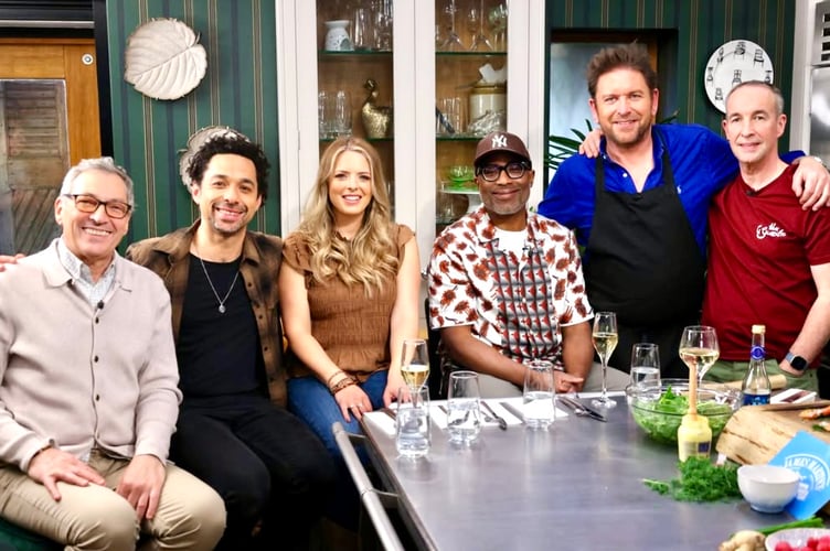 Stephen Terry, far right, next to James Martin, and other guests on the latter's Saturday Kitchen show. 
