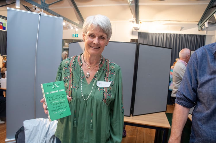 Secretary of the Chepstow Society with a copy of Dennis Potter’s 1962 book The Changing Forest.