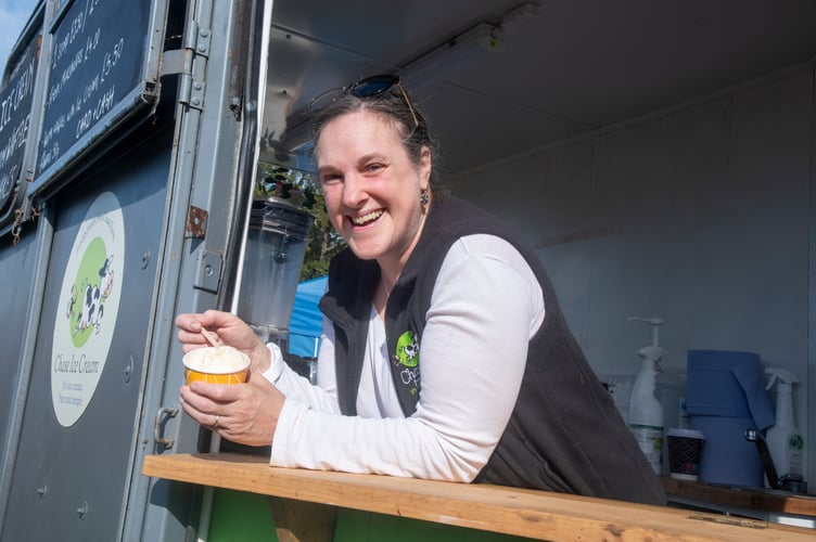 Lex Naylor with an ice cream made at Chase Farm in Tidenham.