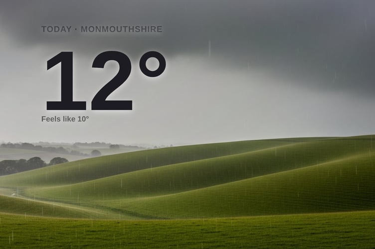 Monmouthshire weather: heavy rain Friday with rain expected and a high of 11°C