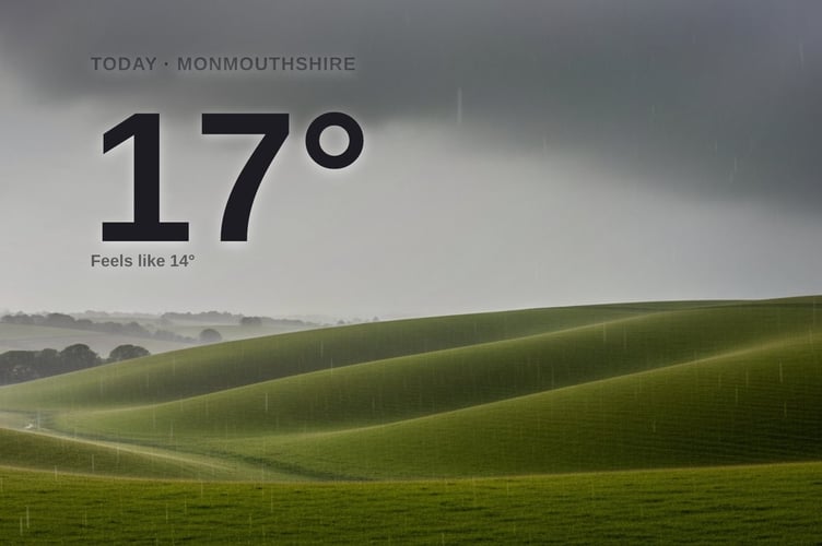 Monmouthshire weather: heavy rain Monday with rain expected and a high of 17°C