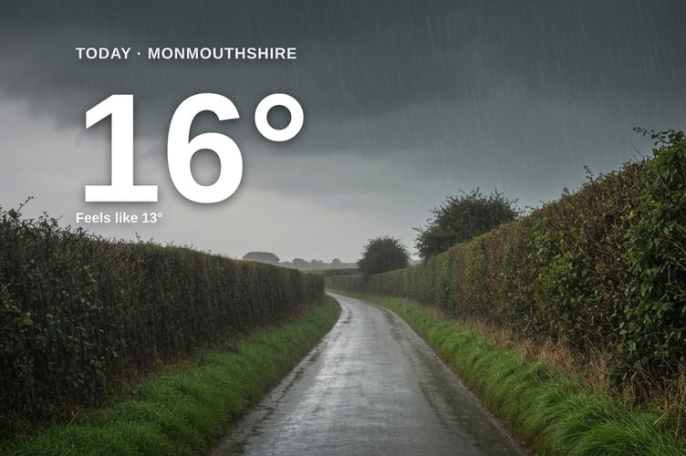 Monmouthshire weather: heavy rain Saturday with rain expected and a high of 15°C
