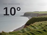 Monmouthshire: rainy day, high of 10°C
