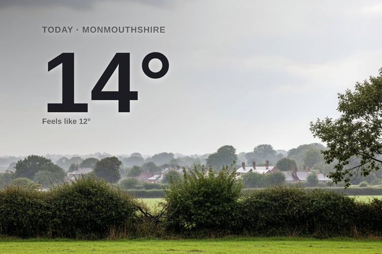 Monmouthshire weather: cloudy Tuesday with rain expected and a high of around 13°C
