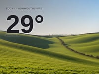 Monmouthshire: sunny day, high of 29°C