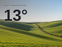 Monmouthshire: sunny day, high of 13°C