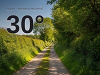 Monmouthshire: sunny day, high of 30°C